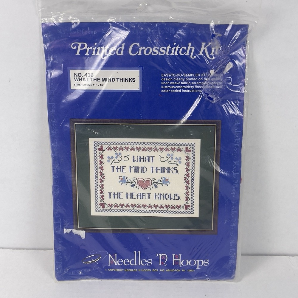 NEW Needles n Hoops #209 When I Thinks Stamped Cross Stitch Kit NOS Sealed New